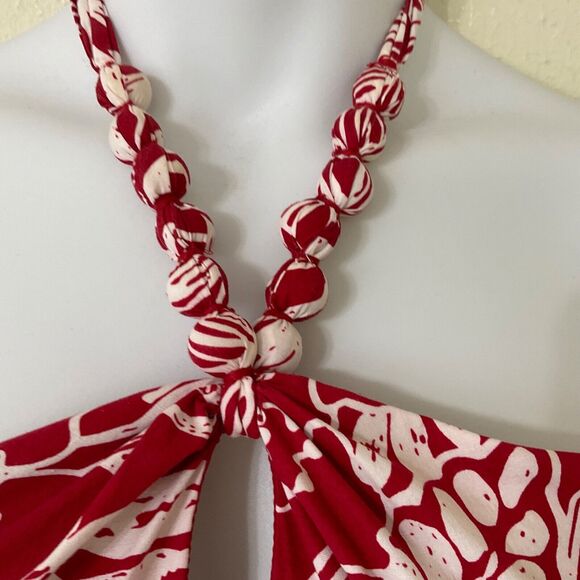 Robbie Bee Halter Fit /Flare Skater dress women’s  size 12 Tropical Floral Print - Picture 7 of 13